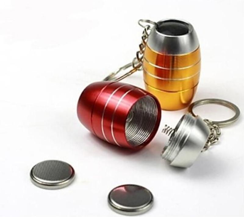 Emergency / Small Size / Pocket Aluminium Mulit Color Wine Bucket Oval Shaped 6 LED Keychain Flashlights