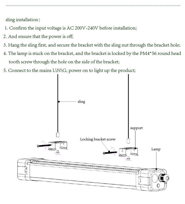 China Supplier PC Cover IP65 Waterproof 3000lm 30W LED Triproof Linear Light