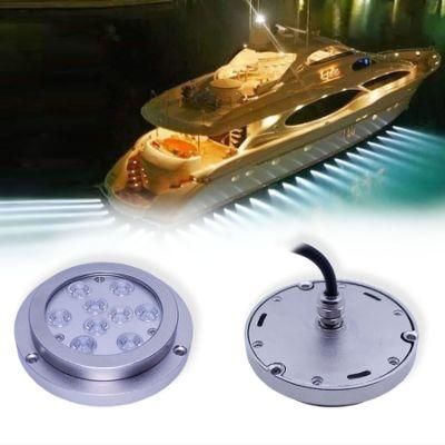 RGB White Blue Round 9 LED 316 Stainless Steel IP68 Marine LED Lights