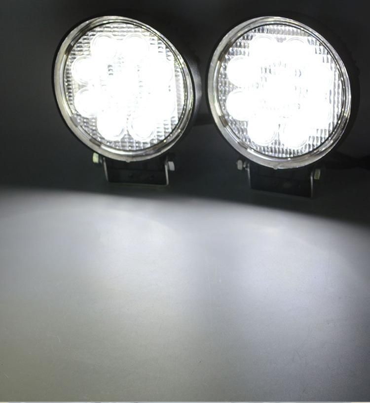 Round 9LED 27W LED Work Light 12V 24V Car LED Spotlight for Auto Truck off Road ATV LED Work Light 27W