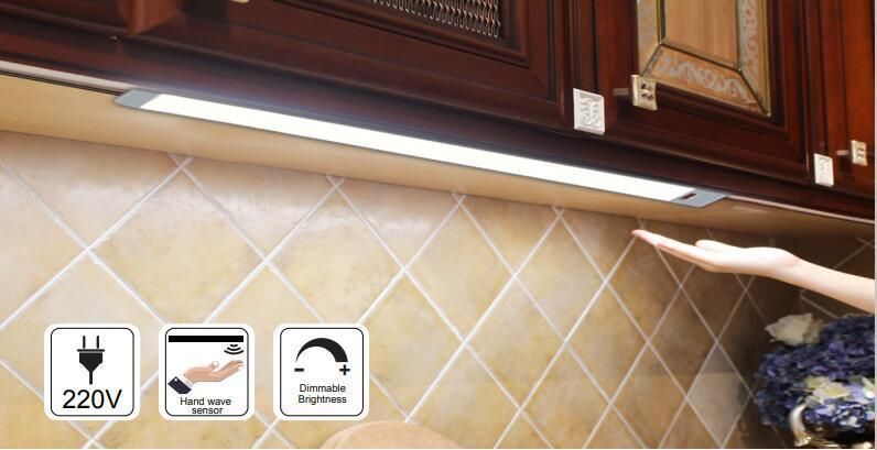 AC220V Dimmable Hand Wave Sensor LED Cabinet Hand Sweep Light