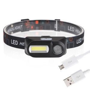 Waterproof XPE COB LED 6-Mode USB Rechargeable 18650 Battery Outdoor Headlamp