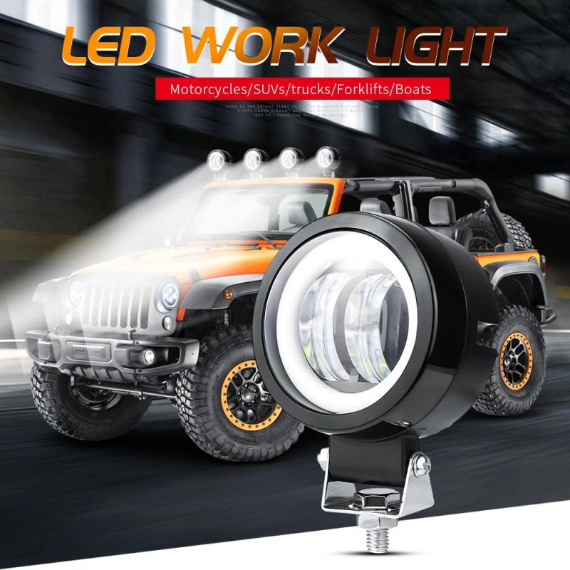 Dxz Angel Eyes DRL Spot Light 7D 20W off Road Light LED Headlight for Motorcycle Jeeps ATV 12V 24V SUV Worklight