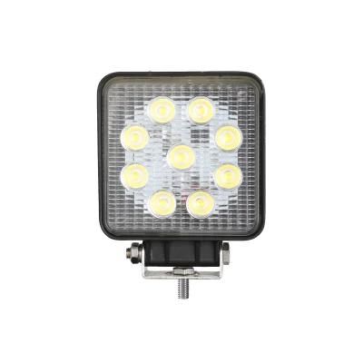 High Lumen Emark 27W 4inch Square 12V Spot Flood LED Reverse Work Light for Truck Offroad 4X4