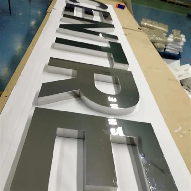 Custom Retail Store Logo Stainless Steel Business Luxury Advertising Non Illuminated Signs LED Sign