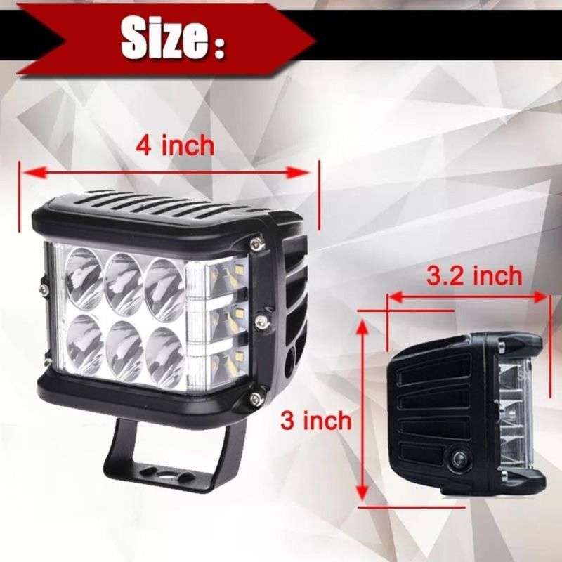 LED Pods Light 4 Inch off Road Driving Flood Spot Cube Work Light Bar for Jeep Truck ATV Boat