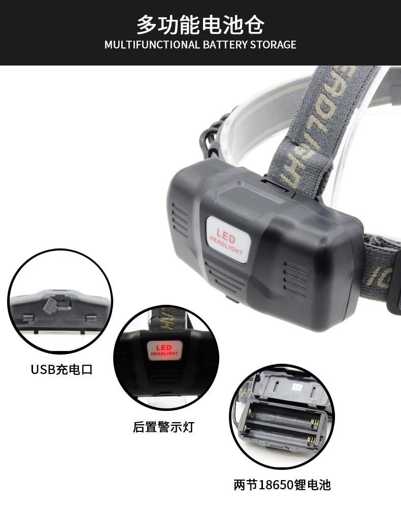 New USB Zoom Headlight T6 P50 Rechargeable Headlight