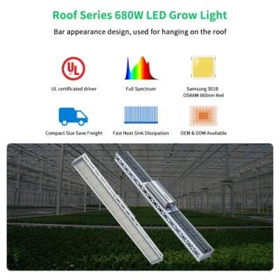 LED Grow Light Full Spectrum 680W Supplemental LED Bar Lights with Good Heat Dissipation
