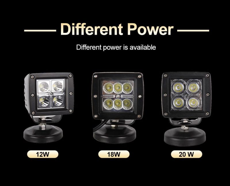 New IP68 Outdoor 12V LED Working Light Tractor Square Car off Road Vehicle Auto Work Light LED