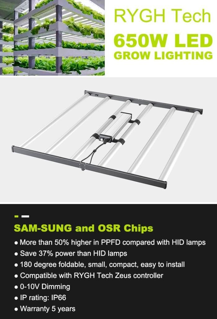8 Bar High Umol Horticulture Foldable LED Plant Grow Light Full Spectrum 770W