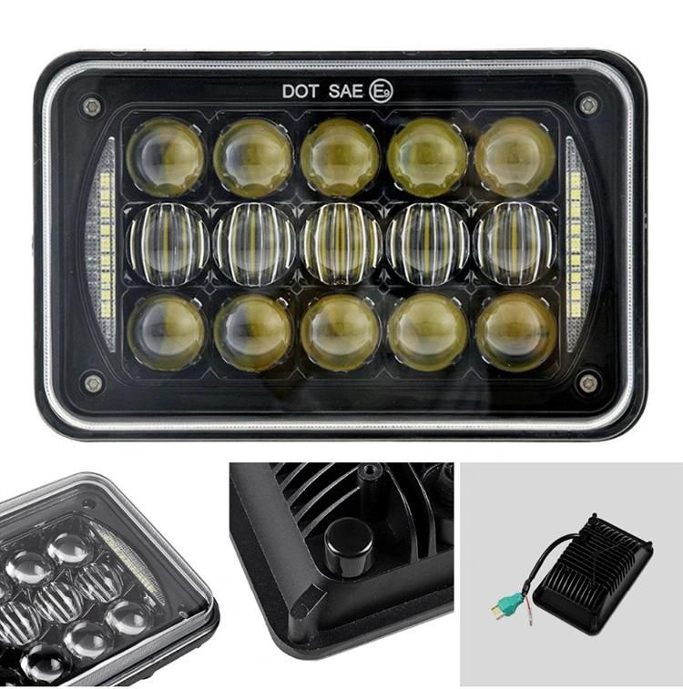 High Low Beam 12V 60W LED Lights Square Offroad Headlight for Jeep Ford Trucks 4X6 Sealed Beam LED Headlights Car LED