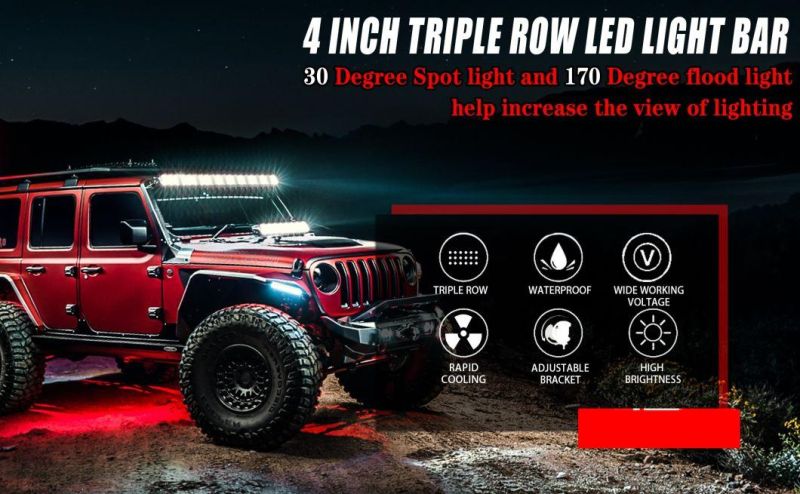 Spot Flood LED Driving Fog off Road Lights Bars LED Work Light for Truck Pickup Van Camper SUV ATV