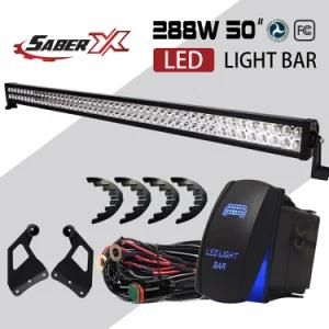 50 Inch 288W Offroad LED Light Bar with Windshield Mounting Brackets for 1999-2014 F250 F350 Superduty 2000-2005 Ford Excursion