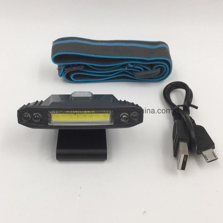 High Quality Red Warning Flashing Head Torch Lamp Rechargeable Sensor Switch LED Headlight Hot Sale COB LED Headlamp