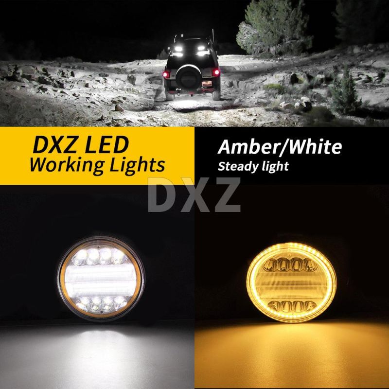 Dxz 4" Inch 24LED 72W Flood+Spot with DRL Angel Eye Light Pod off Road Fog Driving Bar Roof Bumper for Car SUV Truck Auto Light