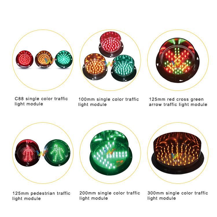 Hot Sale High Efficiency Three Color LED Traffic Signal Flashing Light for Pedestrian Crossing