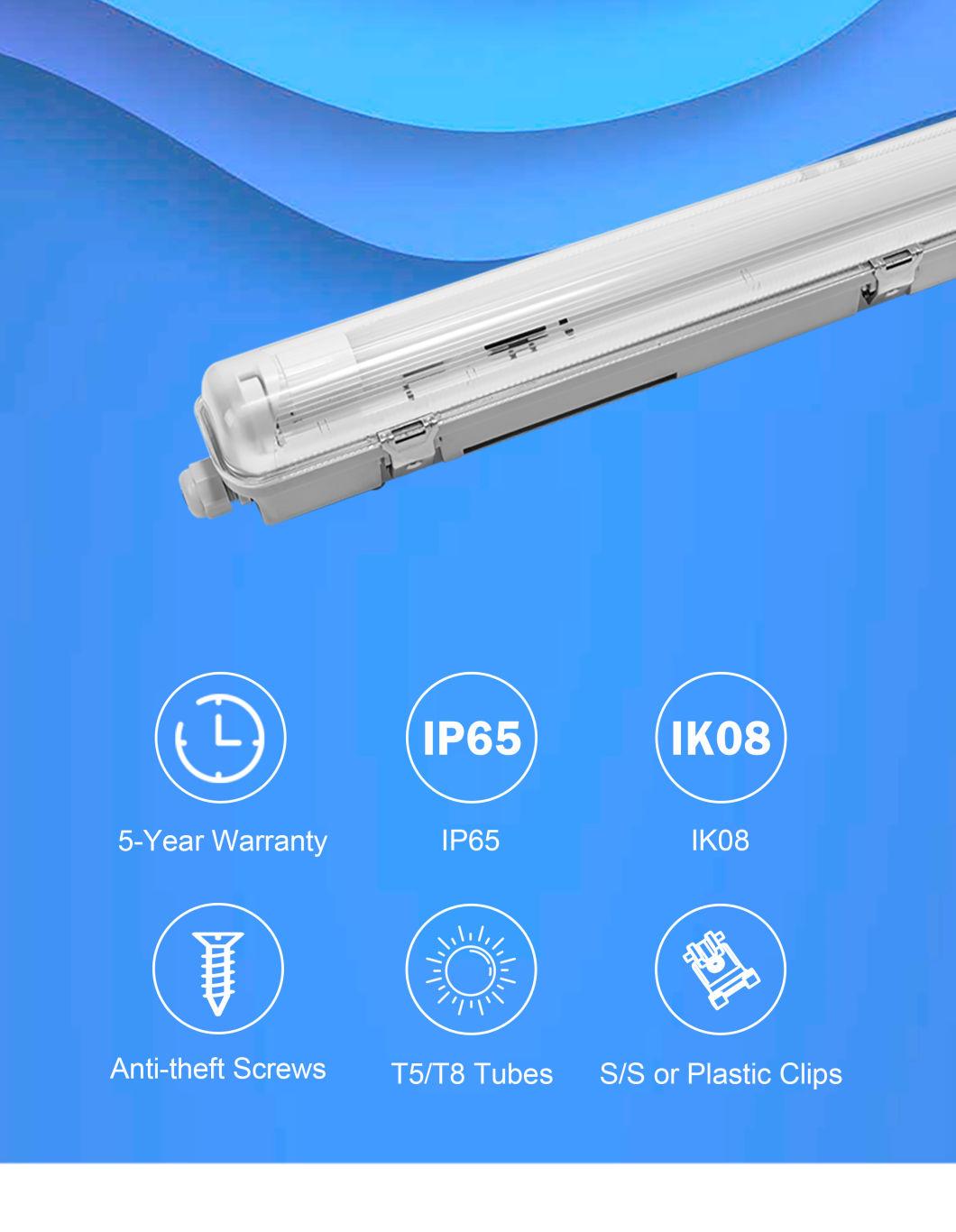 T8 LED Tube Light IP65 18W Waterproof Fixture Fluorescent Light