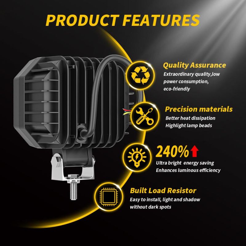 Dxz 30W 7D CREE COB Light Bar Angel Eyes Car Work Light Auto Accessories Auto Parts Spot Light