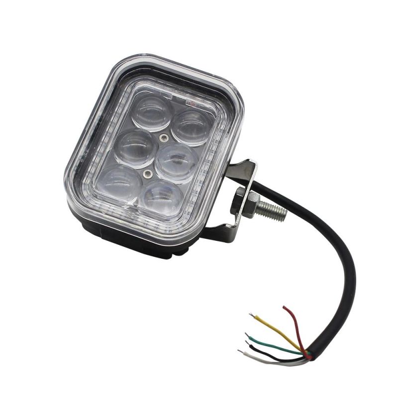 Square 4inch 18W Lens Work Light 12V 24V Flood Spot Beam LED Fog Lamp for Jeep SUV Truck Offroad Motorcycle Fog Driving Bulbs