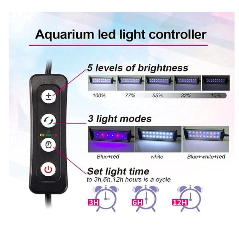 LED Aquarium Light with Color Change and Timer 30W 4-Feet