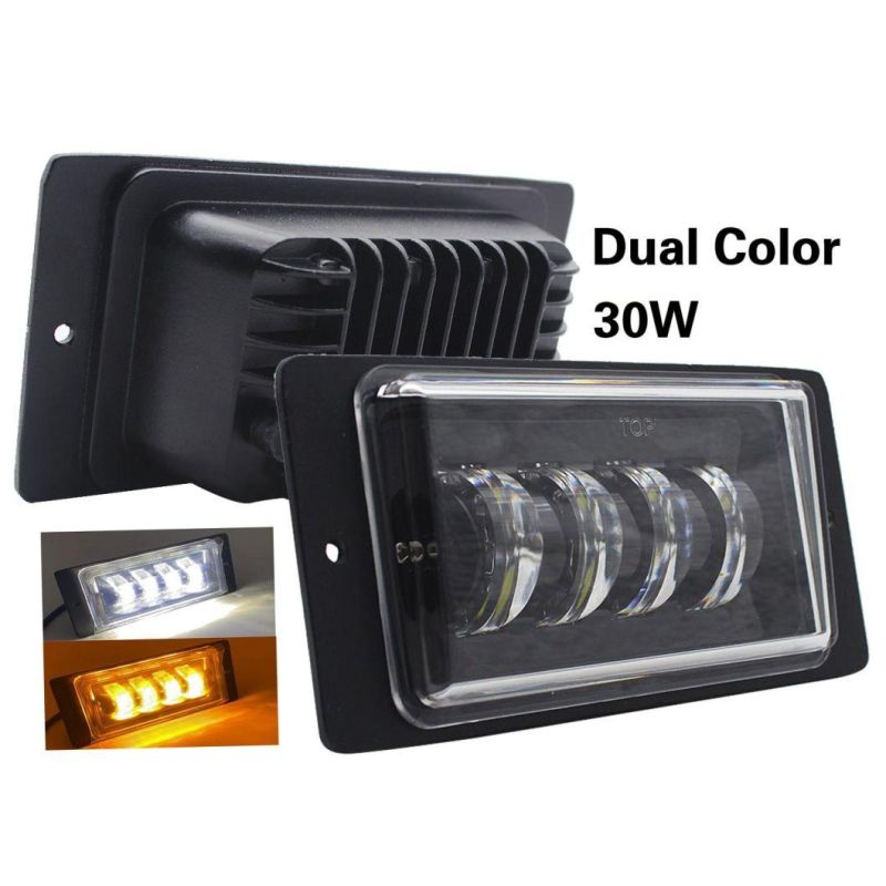 60W Super Bright 4X6 Inch Rectangle 24V 12V Truck off Road ATV Boat LED Chip LED Fog Driving Work Light