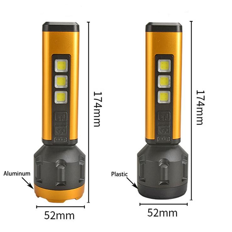 Manufacturer High Power Multi-Function Rechargeable USB LED Flashlight Hand Torch