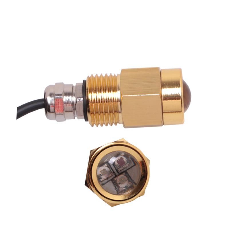 White Blue Waterproof 12V 2W IP67 LED Marine Van Boat Interior Lights Chrome Round Ceiling Lamp