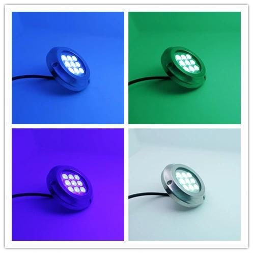Round 9 LED Underwater Boat Light 12V RGB Transom Light