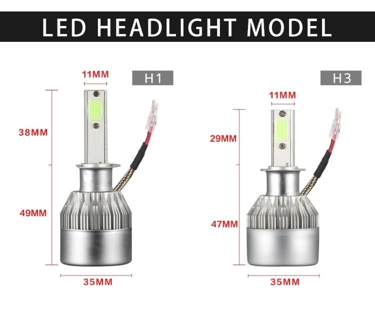 Focos LED C6 H1 H3 LED Headlight Bulbs H7 LED H4 880 H11 Hb3 9005 Hb4 9006 H13 Kit Luz LED 12V Auto LED Headlight C6