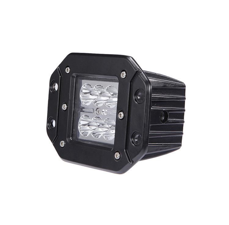 18W Flood LED Work Light Bar Flush Mount Driving Light Offroad Fog Lamp for 4X4 J-Eep ATV UTV Truck Boats