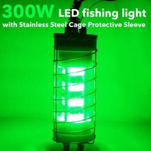 Stainless Cage Protect 250W LED Waterproof Fishing Bait Light Explosion Proof Deep Drop Underwater Fish Lure Bait Lamp
