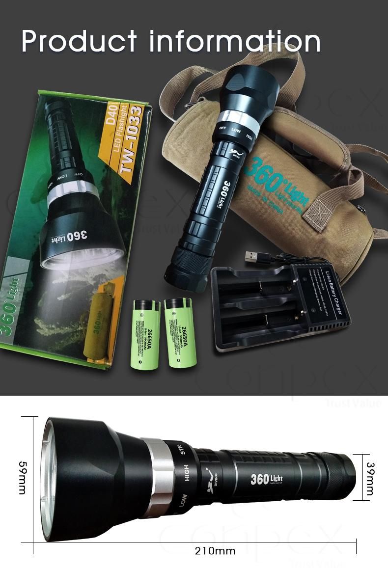 Conpex LED Powerful Flashlight Tw-1033 Model OEM/ODM