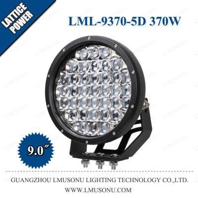 9.0 Inch 370W 4X4 Offroad Auxiliary 5D LED Driving Work Light Fog Lamp for Auto Car Truck Boat