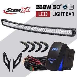 50 Inch 288W LED Light Bar with Windshield Mounting Brackets for 2004-2014 Nissan Titan 4WD/2WD