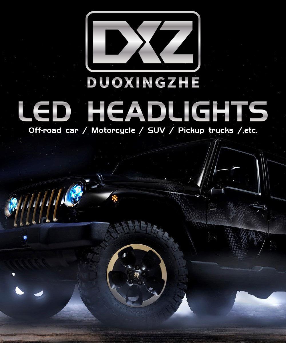Dxz Thin Section OEM Logo DOT High Low Beam DRL 7′′ for Wrangler Motorcycles LED Driving Light Round Lamp LED Headlight for Jeep