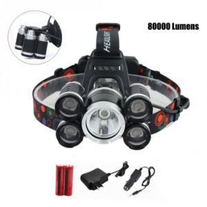 Super Bright Zoomable 10000lm 5 LED Xml-T6 USB Rechargeable Headlamp