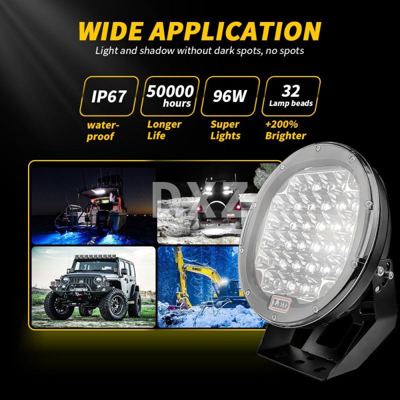 Dxz Combination Beam Truck Auxiliary Bumper LED Headlight, 12V 24V Spot Beam 2000m 9 Inch off-Road Vehicle 4X4 Driving Lights