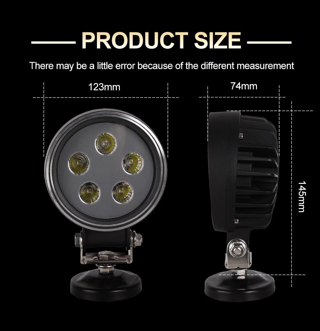 Easy Installation Farm Vehicle 12V 50W LED Work Light 48W Round Worklight with 1 Year Warranty