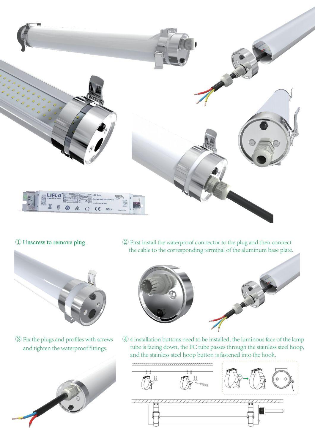 Premium 1500mm 5FT Triproof Vapour Tight LED Shop Lights & Industrial Fluorescent Fixtures