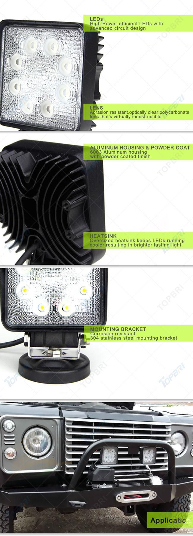 24V Square Truck Epistar 3W LED Work Light