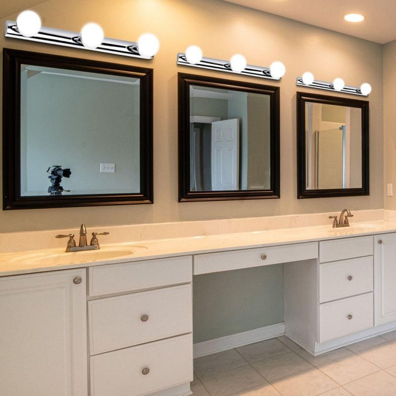 Home Hotel Waterproof IP44 4W COB Stainless Steel Glass 2 3 Bulbs Vanity Wall Light Fixture Bathroom Mirror Light
