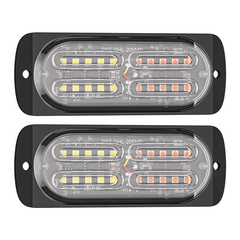 Dxz Warning Strobe Light 6 LED 18W Surface Mount Emergency Lights for off Road Vehicle ATV SUV Trucks