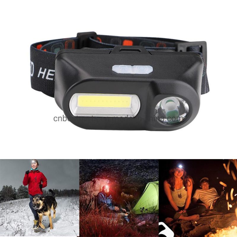 Flashing Warning 7 Modes Head Torch Lamp Hot 18650 Battery Rechargeable Head Frontal Torch Light Emergency Headlight Rechargeable COB LED Headlamp
