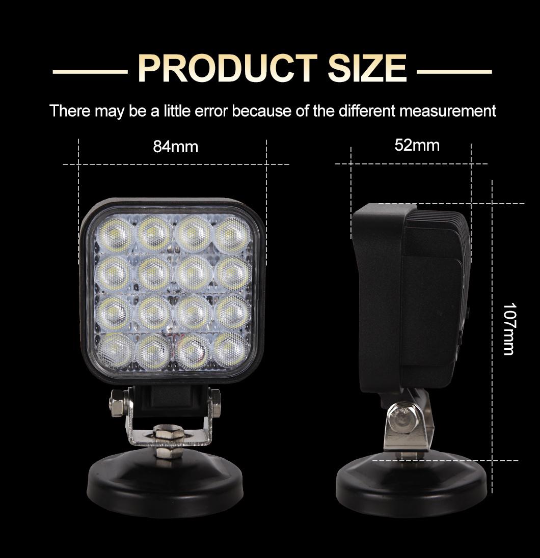 Factory Outlet Sale Accessories Offroad Headlight Car Auto Waterproof IP68 48W LED Work Light