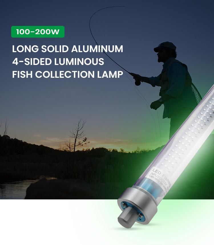 China Hot Sale 12V 300W Underwater Fishing Light 12V-24V LED Lure Bait Finder Night Fishing Light