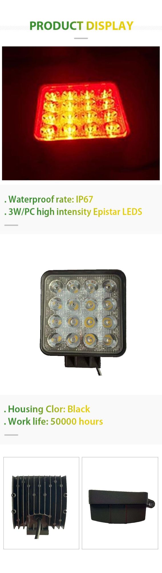 UV-Resistant Waterproof Cube LED Work Lights for Additional Lighting