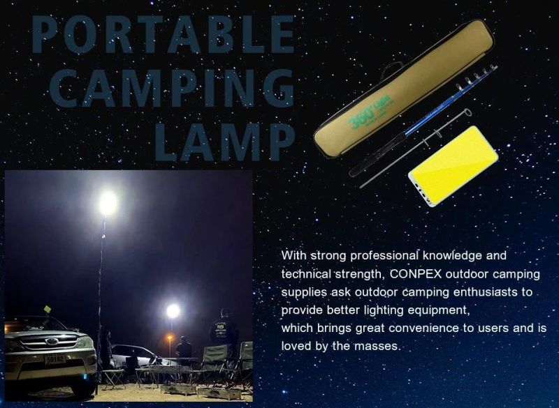 360 Light Night Fishing Lighting Outdoor Portable Telescopic Rod LED COB Camping Lantern Camp Lights Worklight