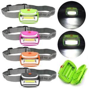 Hiking Camping Use Plastic Waterproof 800lm 3W COB LED Headlamp