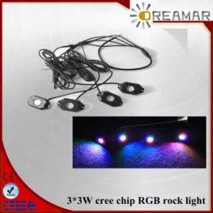 3.3W CREE Chip RGB Rock Light for Jeep Wrangler LED Light Waterproof IP67