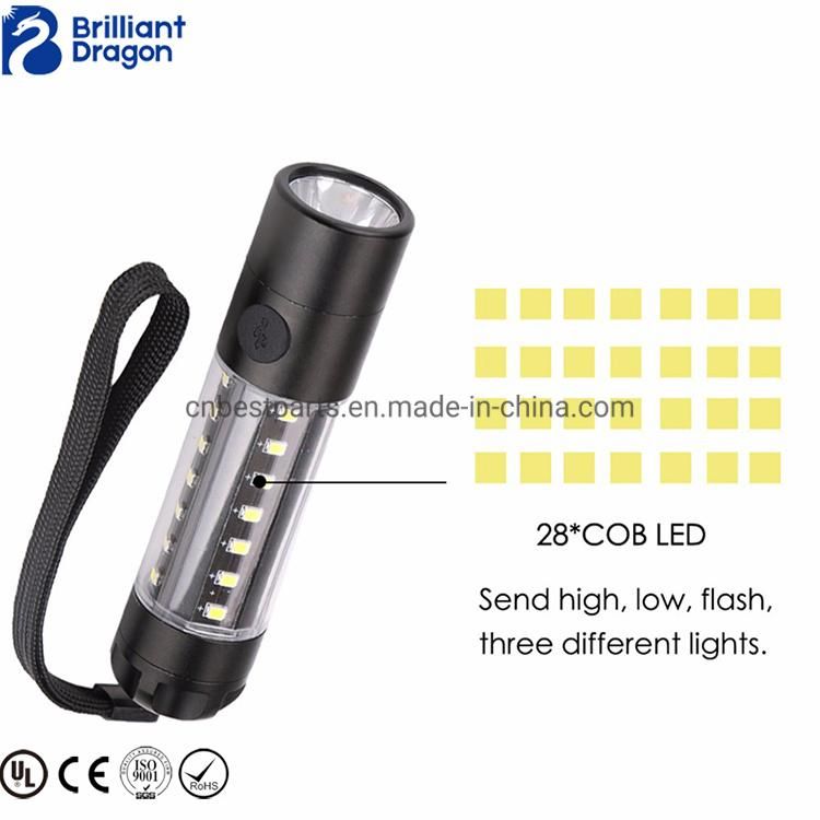 Wholesale SMD T6 LED Torch Lamp with 6 Flashing Mode Camping Rechargeable Torch Light Super Bright COB LED Waterproof Tactical Flashlight